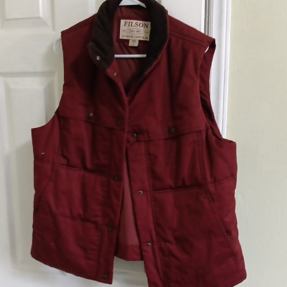 Filson Maroon Quilted Vest